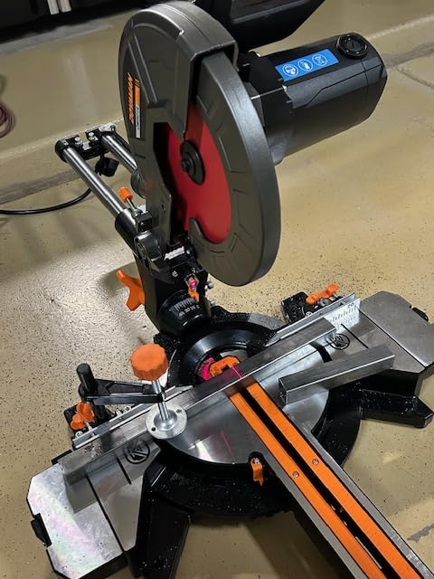 DOVAMAN Updated 10-Inch Sliding Miter Saw, Multi-Material Cutting w/ 3 x TCT Blades, Ambidextrous Operation, 5000/3200RPM Speed, Laser Guide, 0-45° Bevel Cut, Max Cut 3.5x13.4in, 9 Positive Stops | Includes 3 TCT Blades, Laser Guide, 0-45° Bevel Cut, Max Cut 3.5 x 13.4 in and 9 Positive Stops. customer photo 2