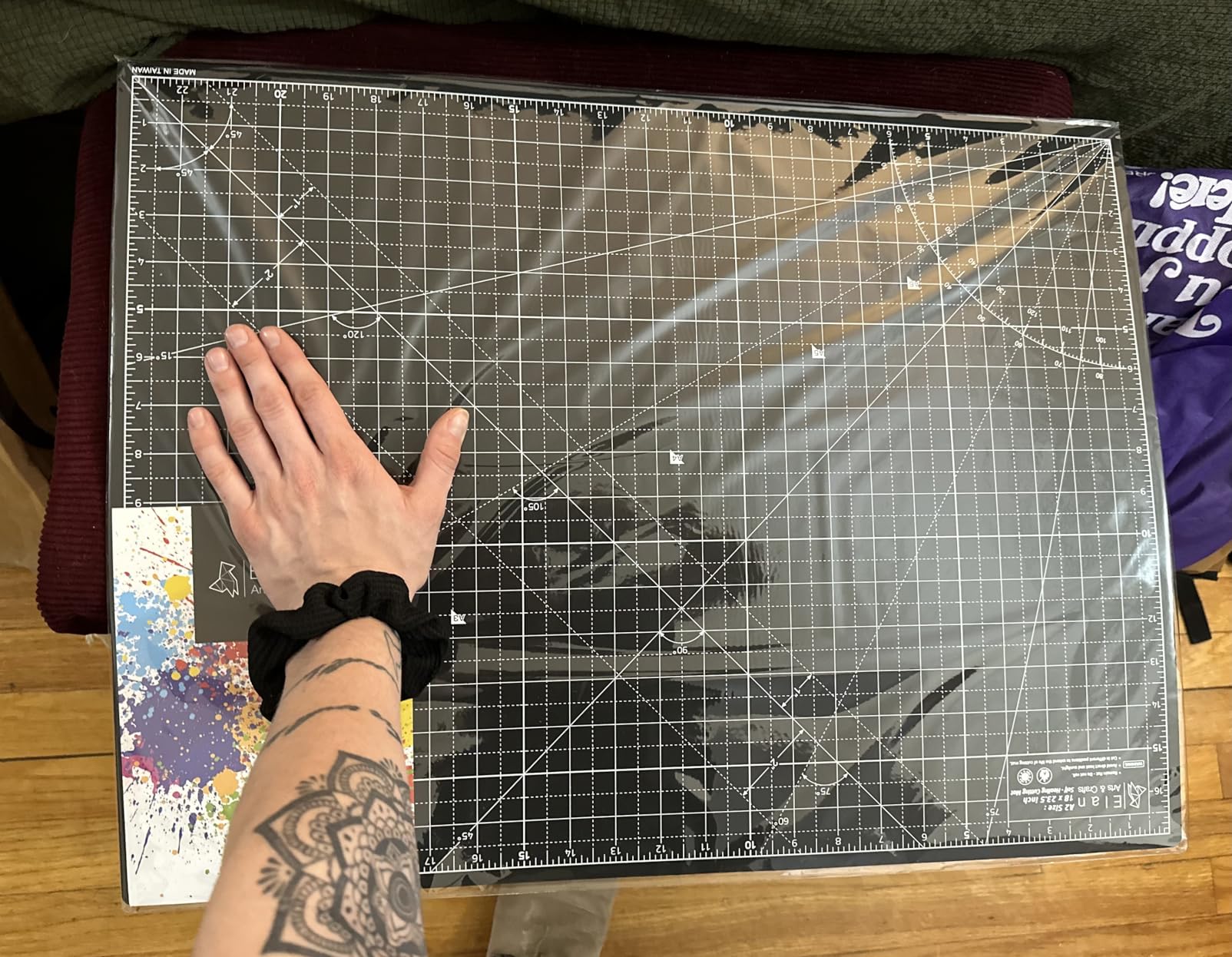 Elan Cutting Mat 36x60 Black & Taupe, Extra Large Self Healing Cutting Mat 36 x 60 Inch, 5-Ply Craft Board Black, Hobby Board for Sewing and Quilting customer photo 2