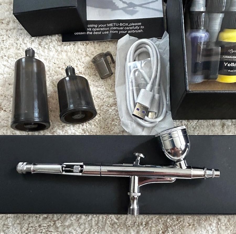 32PSI Cordless Airbrush Kit with Compressor & 11 Acrylic Paints customer photo 2