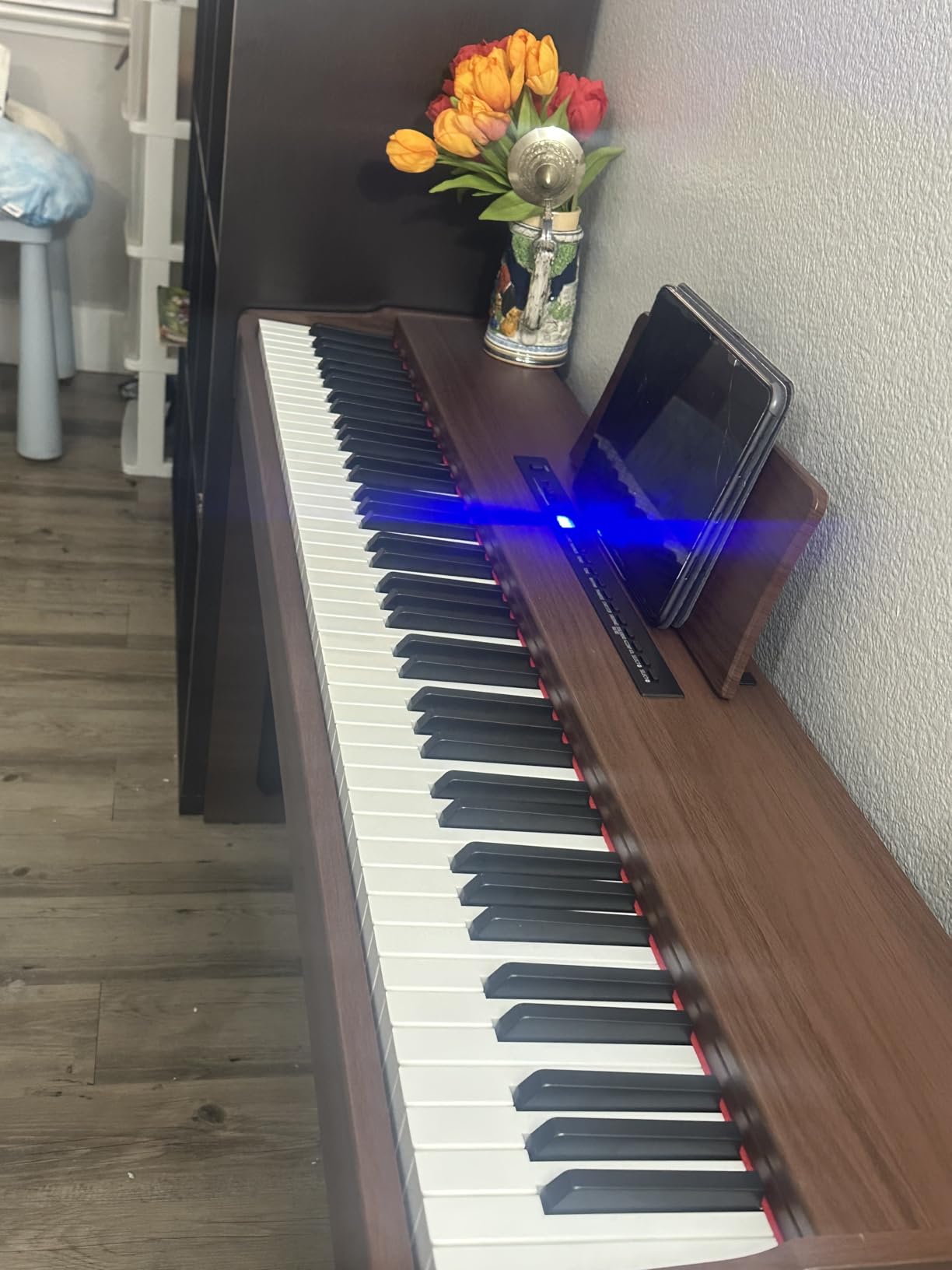 Ktaxon Digital Piano 88 Key Fully Weighted Action Upright Piano (Walnut) customer photo 2