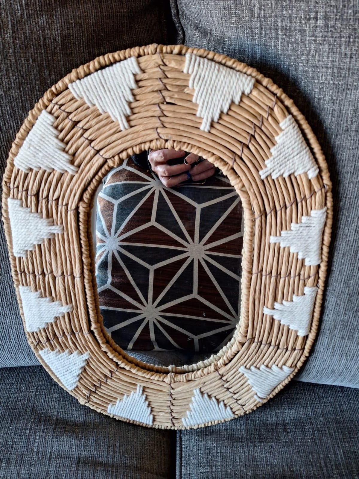 Briful Beige Wall Mirrors Decor Set of 3 Wooden Round Wall Mirrors Wall-Mounted Sunburst Mirrors Hanging Wall Art for Living Room Home Indoor Bedroom Decor customer photo 1