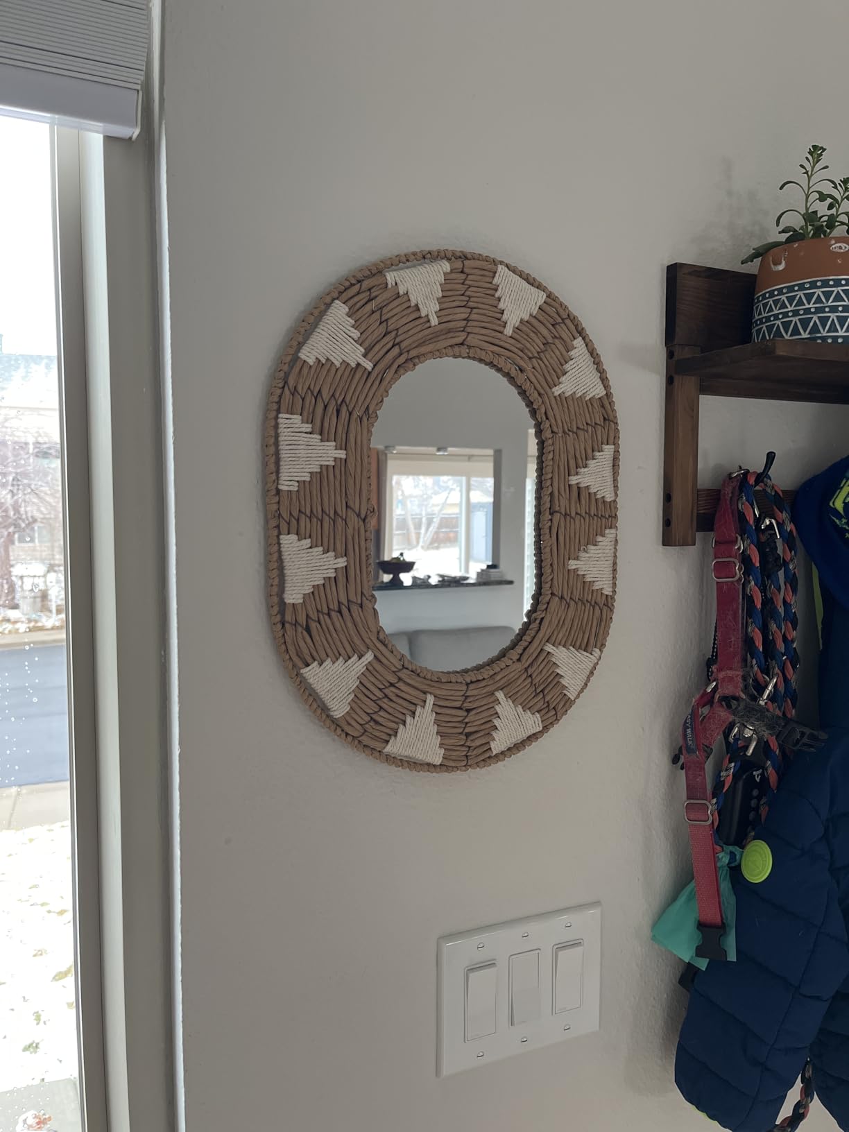 Briful Beige Wall Mirrors Decor Set of 3 Wooden Round Wall Mirrors Wall-Mounted Sunburst Mirrors Hanging Wall Art for Living Room Home Indoor Bedroom Decor customer photo 2