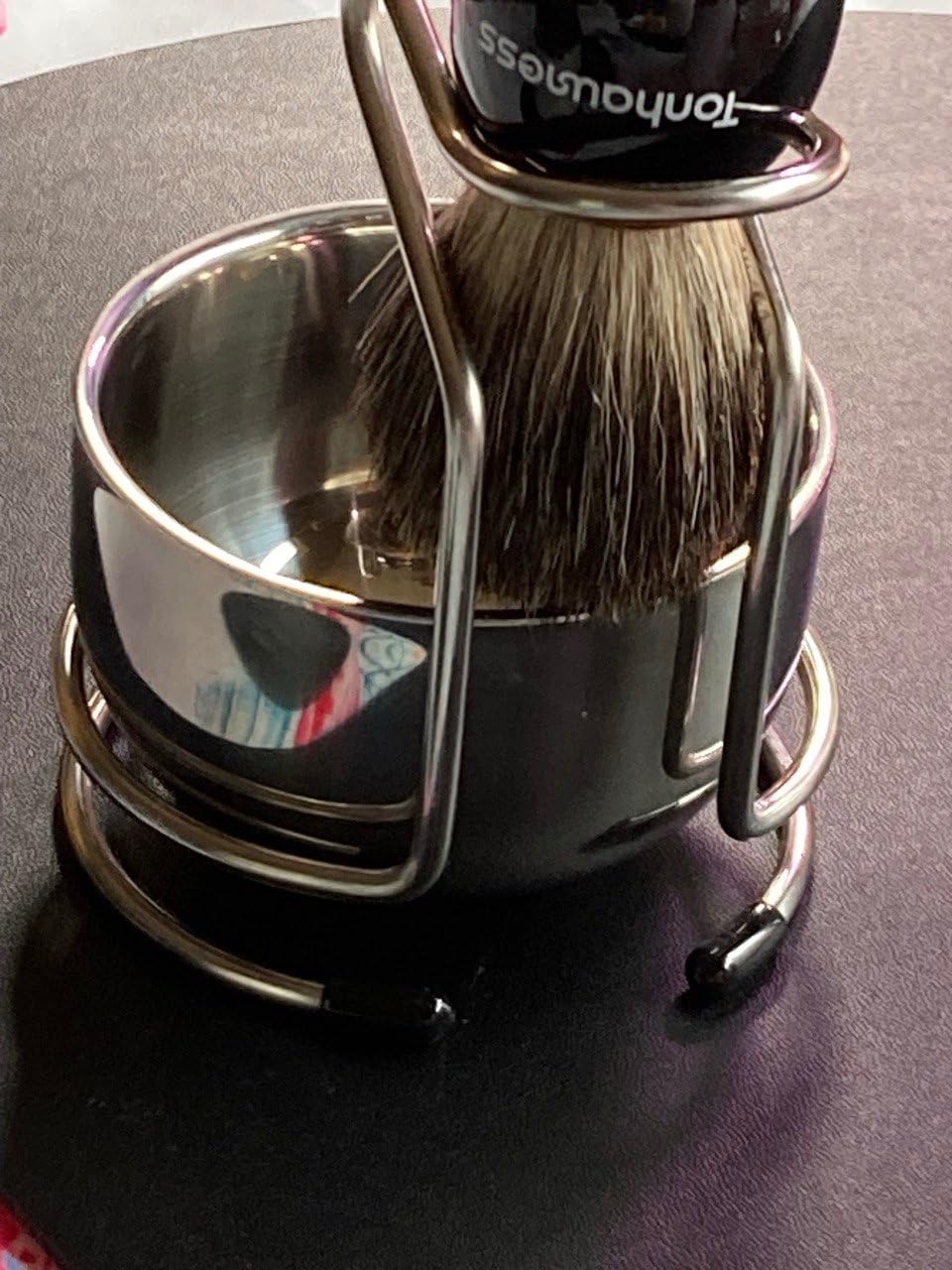 Shaving Brush Kit for Men, 4 in 1 Shaving Brushes Set Includes Nylon Bristle Shave Brush, Shaving Bowl & Stand and Shaving Soap Kit for Men’s Shave Gift customer photo 1