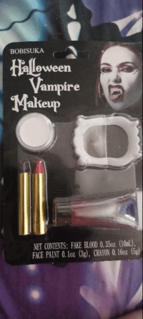 BOBISUKA Halloween Zombie Makeup Kit with 4 Colors Face Body Paint & Applicator, Fake Blood, Liquid Latex and Scar Wax SFX Makeup Set for Vampires Wounds Clown Cosplay Special Effects Makeup customer photo 2