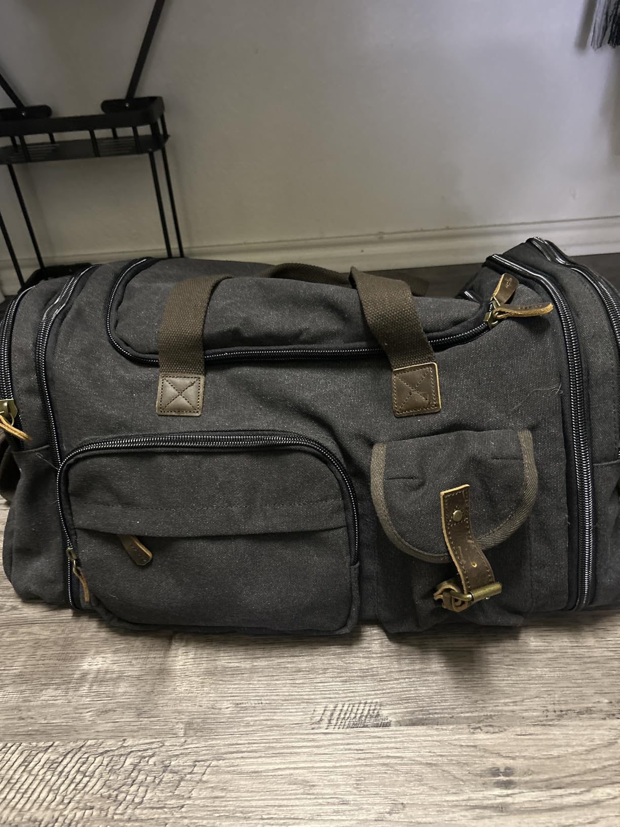 Mens Duffle Bag for Travel, 60L Canvas Expandable Overnight Weekender Bag customer photo 1