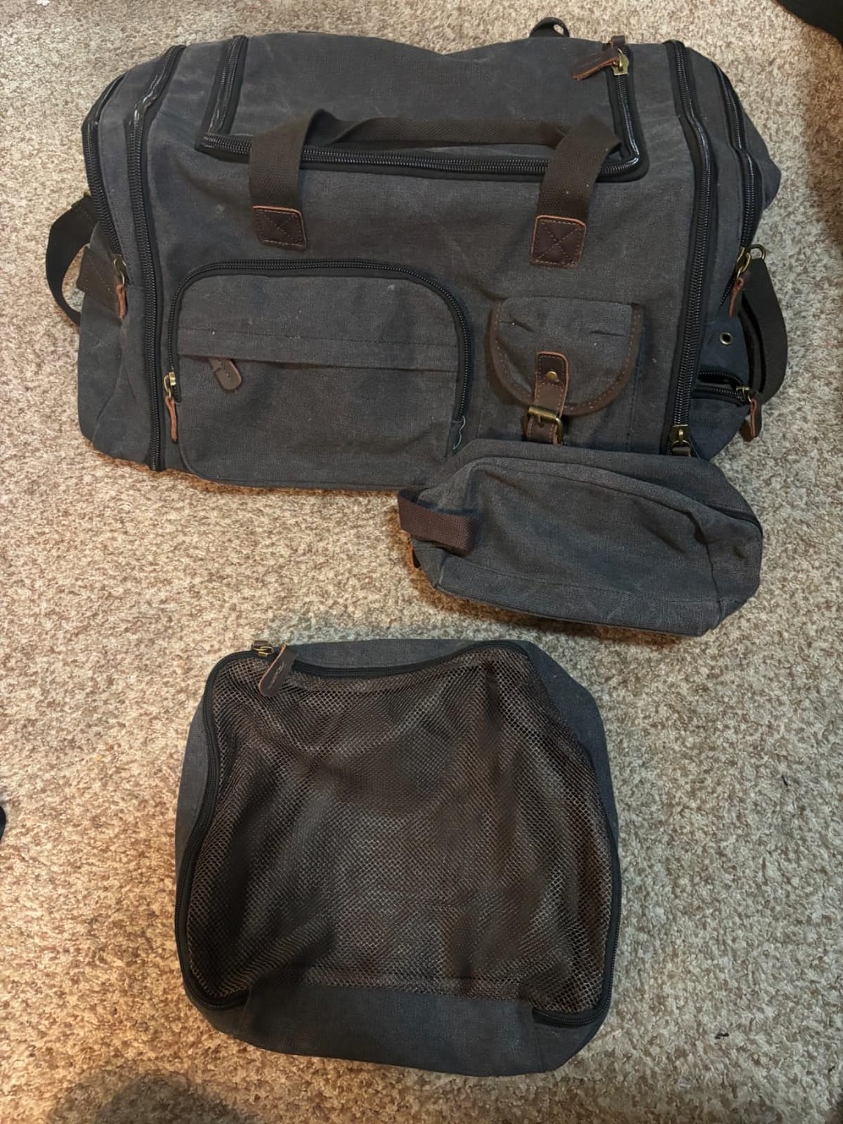 Mens Duffle Bag for Travel, 60L Canvas Expandable Overnight Weekender Bag customer photo 2