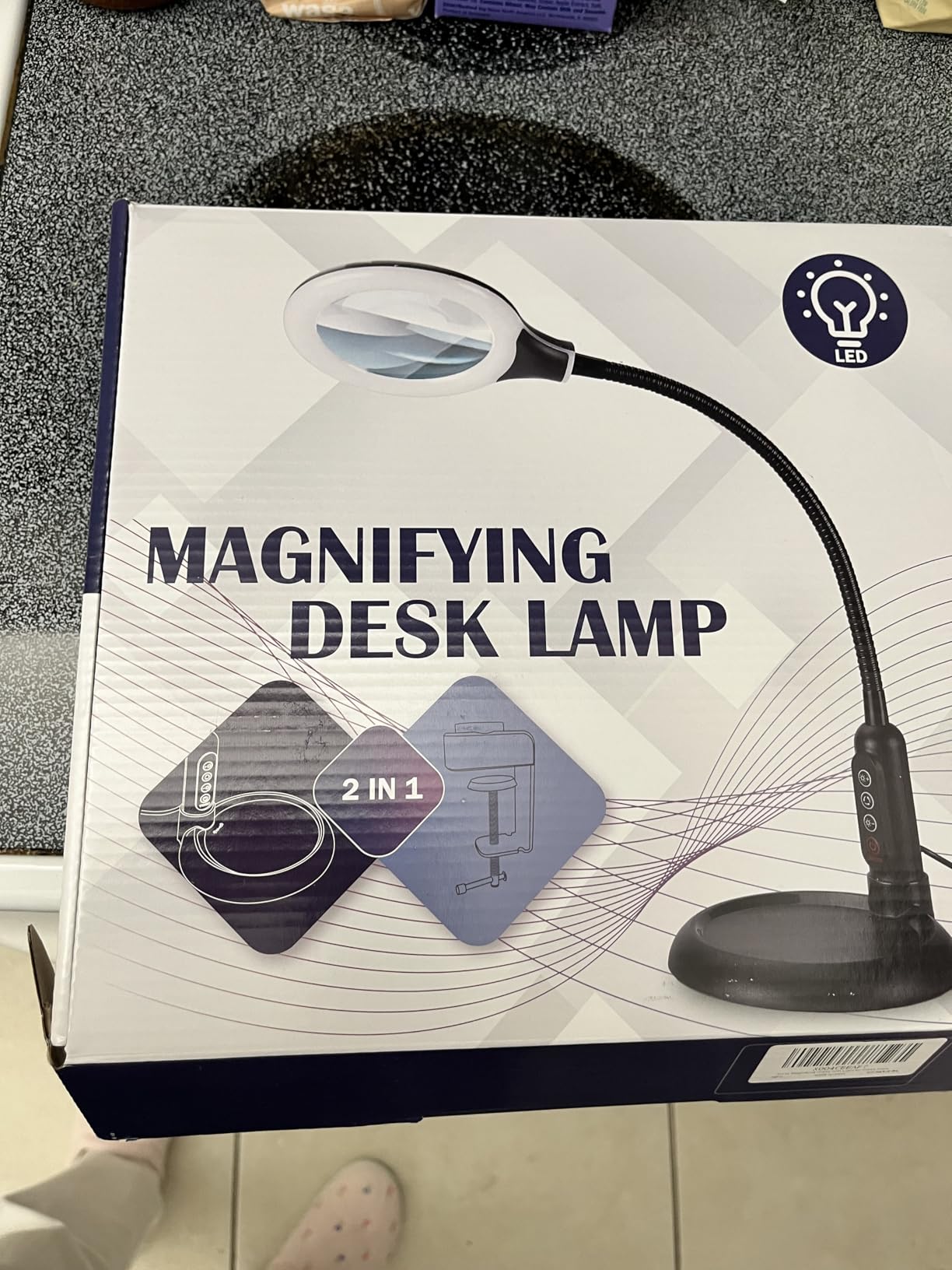 12X Magnifying Glass with Light and Stand, Real Glass, LED 5 Color Modes, Brightness Stepless Dimming Lighted Magnifier Hands Free with Flexible Gooseneck Desk Clamp Lamp for Close Work, Craft, Hobby customer photo 1