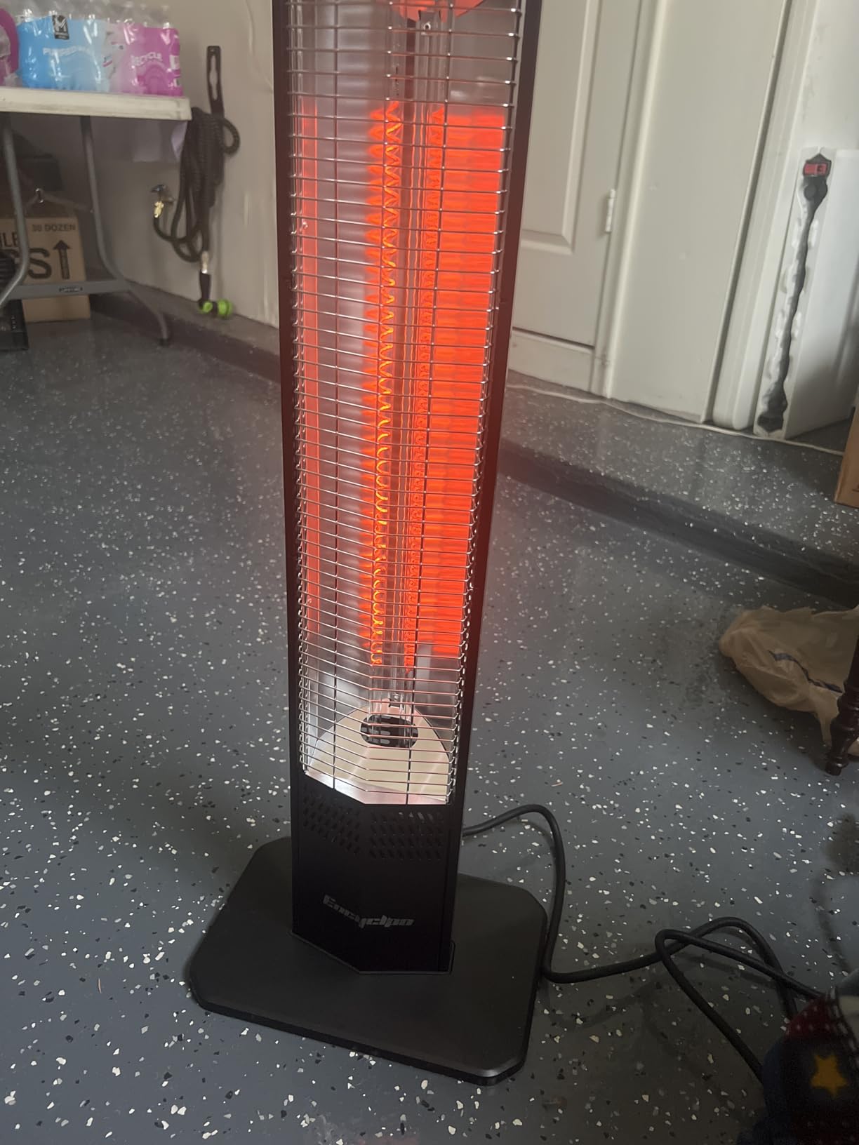 Encyclpo Patio Heater for Outdoor Use,1500W Infrared, 36 in Portable Tower Heater, 3 Levels, IPX5 Waterproof, Tip-Over&Overheat Protection for Garage, Indoor, Large Room, Backyard, Home customer photo 2