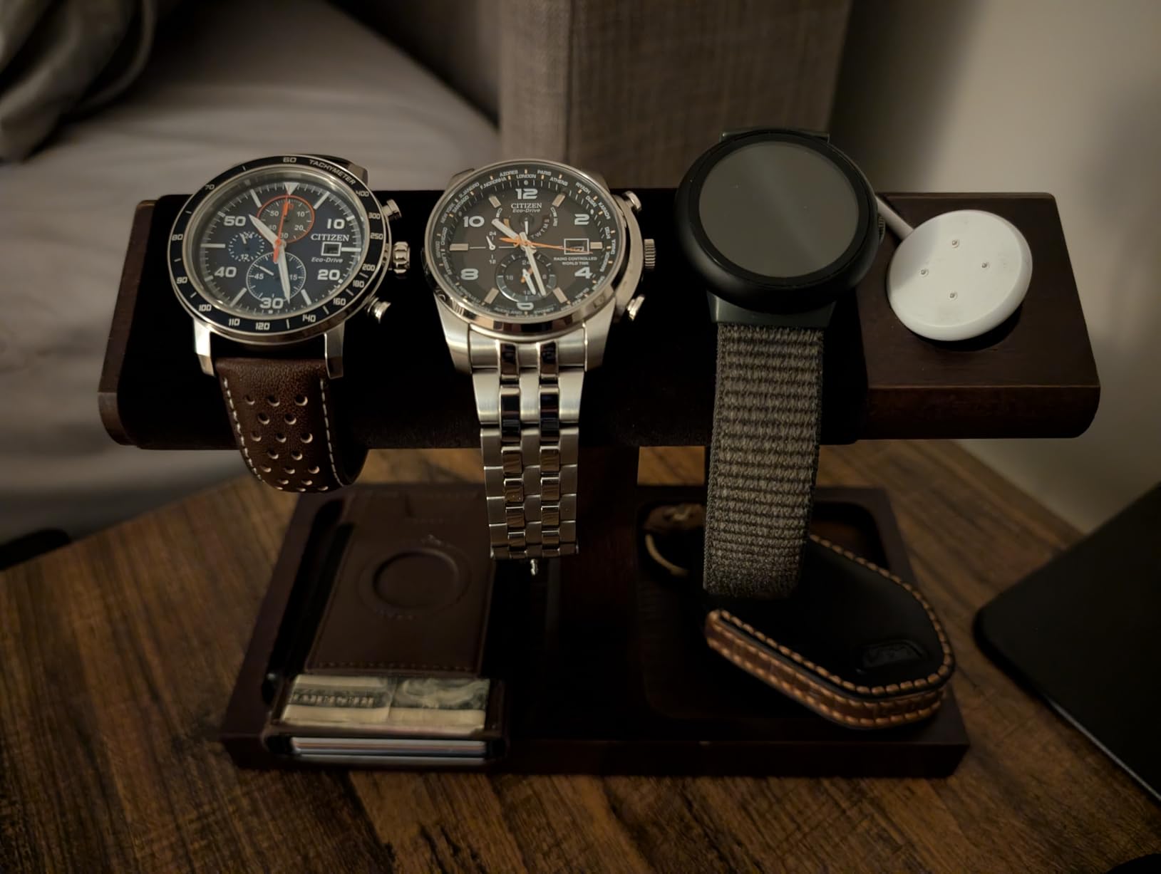 ProCase Wood Watch Display Stand Holder for Men, Fathers Day Gift for Dad, Wristwatch Tower with T-Bar Design, Hanging Watch Rack, Wooden Wrist Watch Tree customer photo 1