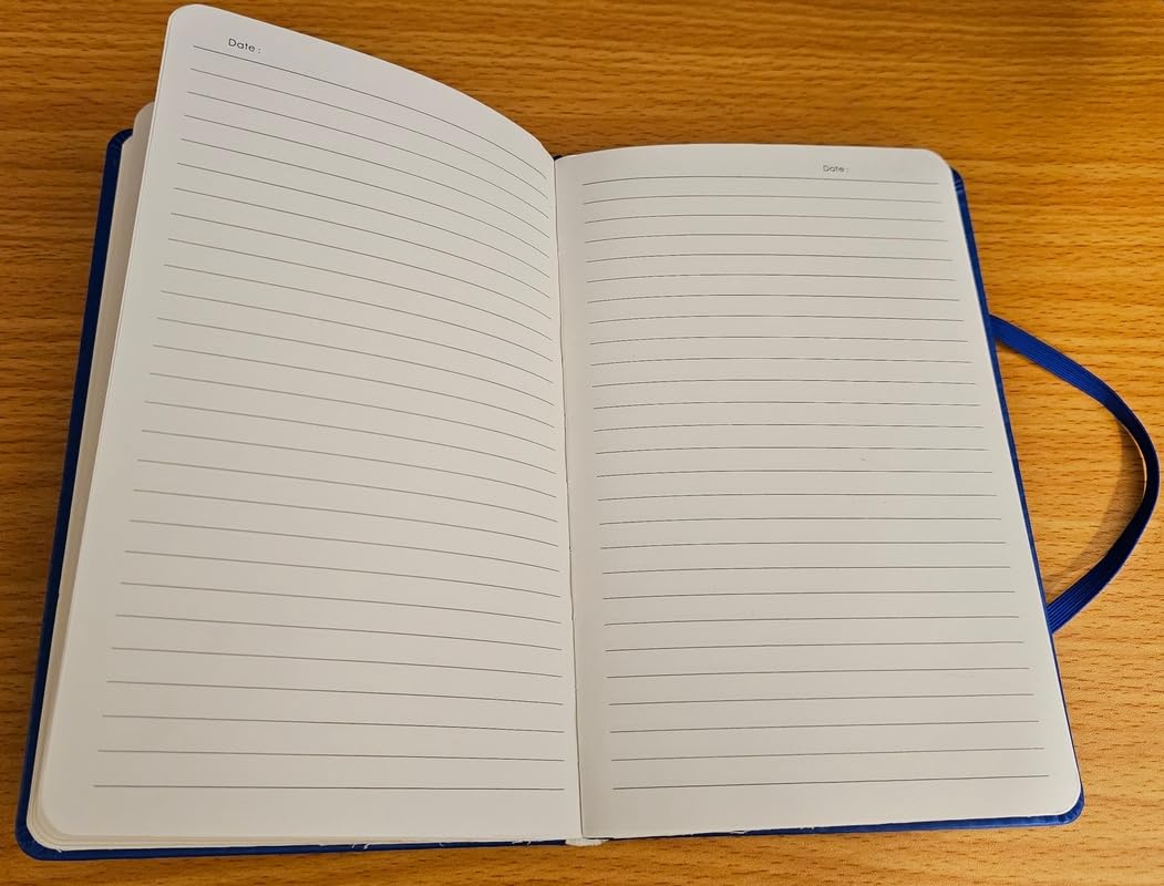 deli 6 Pack Blue Lined Journal Notebook for Work, Moleskine Notebooks, A5 (5.5