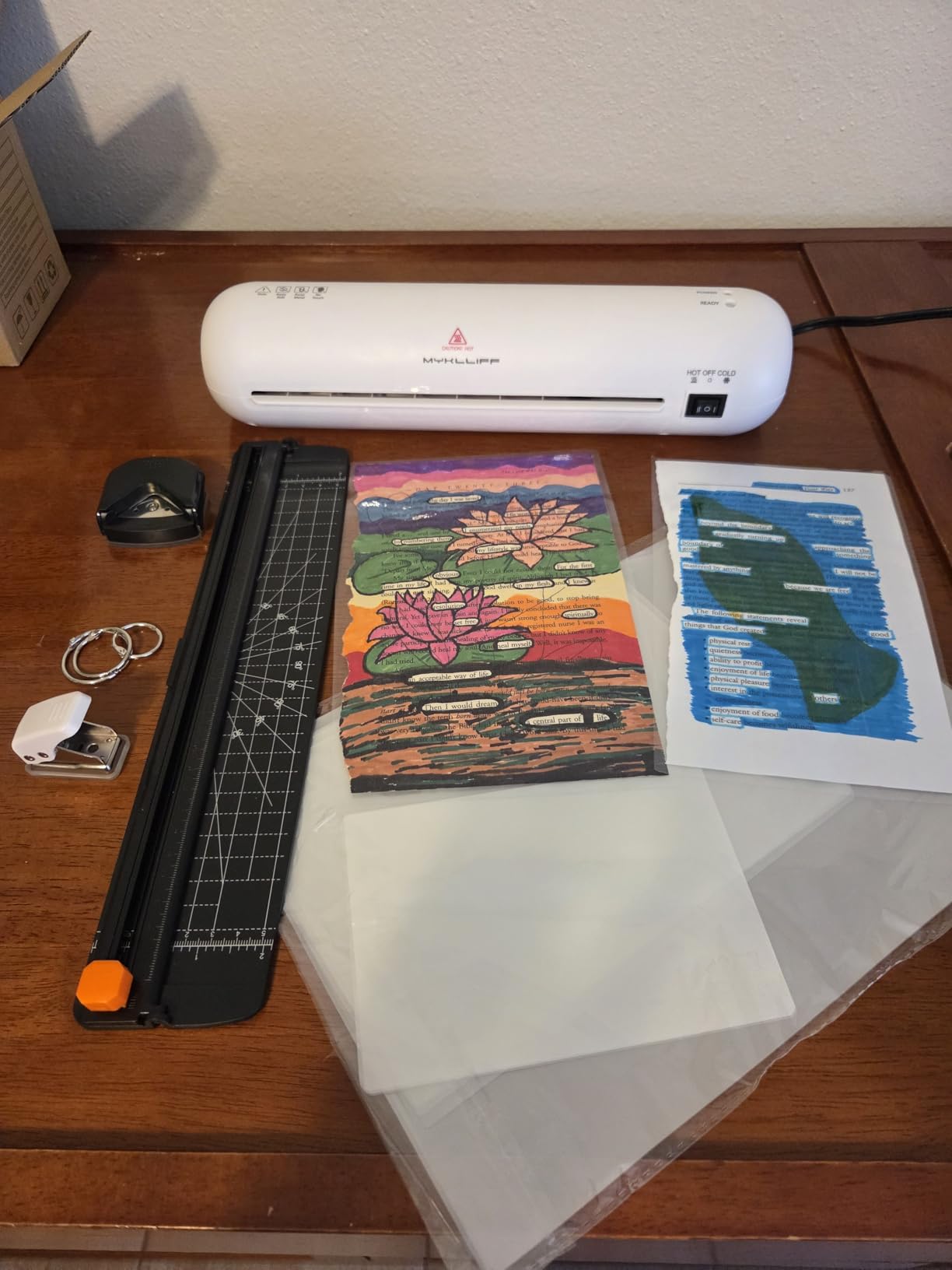 Laminator Machine 9-Inch Portable Thermal Laminater with Hot & Cold Modes, A4 Small Laminating Machine with ABS Jam-Release, 3-Min Warm-Up, 6-in-1 Photo Laminator Kit for Home and Class, White customer photo 1