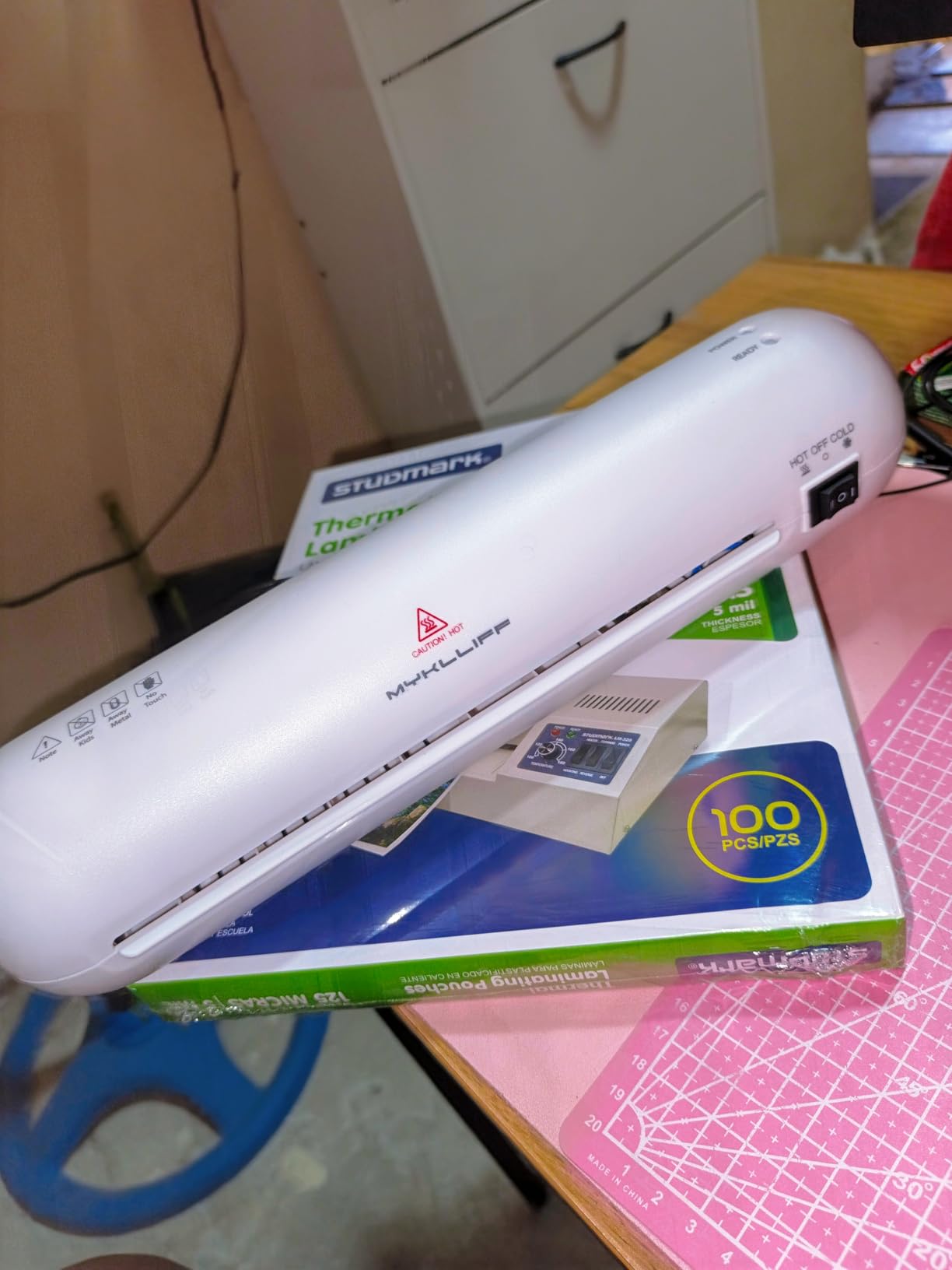 Laminator Machine 9-Inch Portable Thermal Laminater with Hot & Cold Modes, A4 Small Laminating Machine with ABS Jam-Release, 3-Min Warm-Up, 6-in-1 Photo Laminator Kit for Home and Class, White customer photo 2