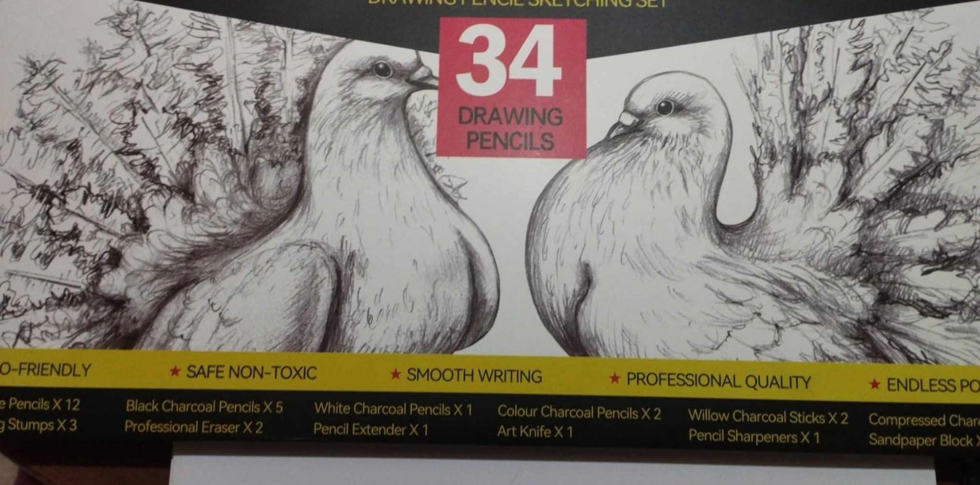MARTCOLOR Drawing Sketching Pencil Set, 20 Pack Graphite Pencils (14B-4H) customer photo 2
