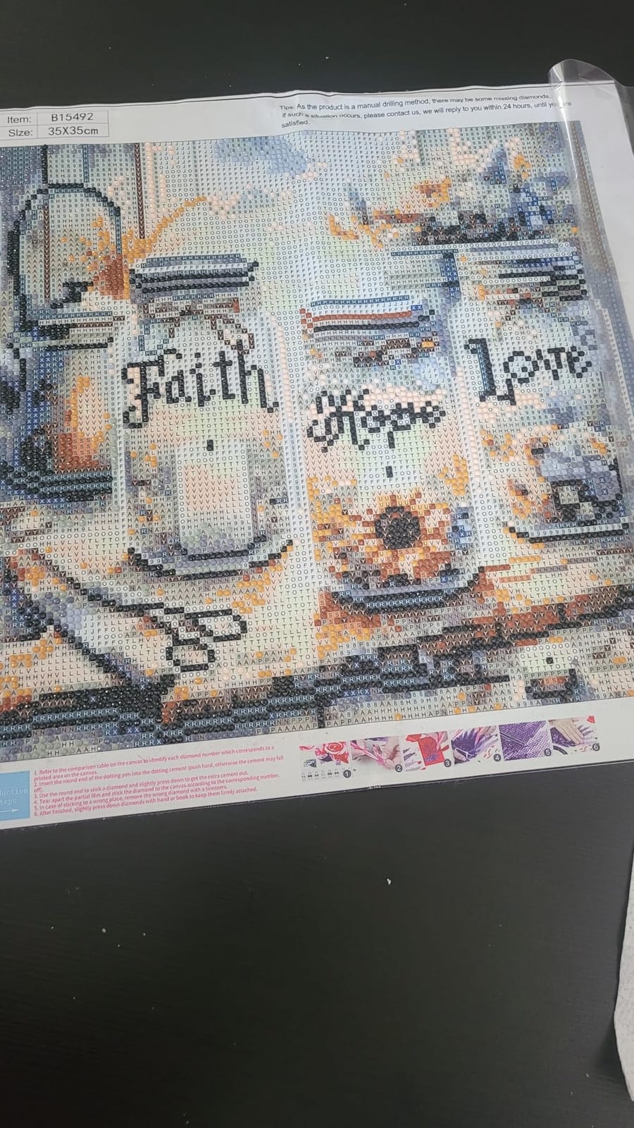 TOPMCYSG Faith,Hope,Love Diamond Art Kits for Adults Beginner 13.78x13.78in customer photo 2