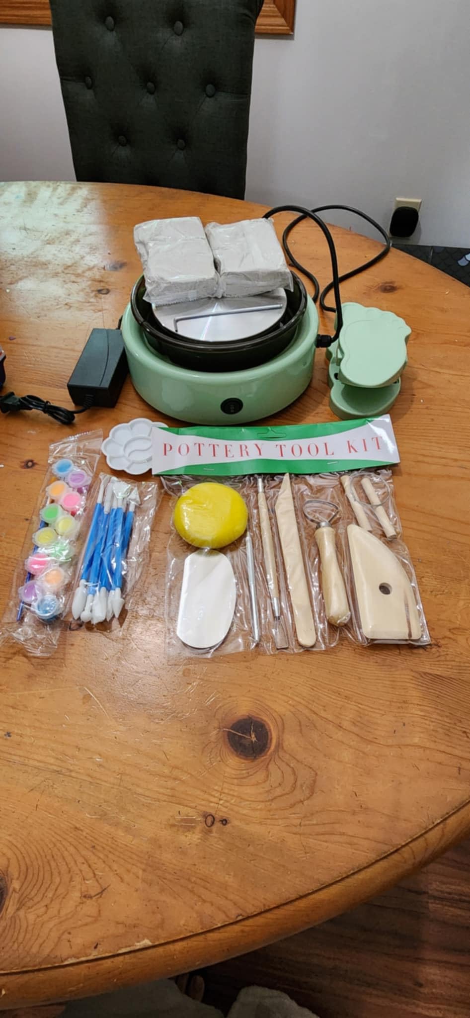 SKIRFY Pottery Wheel for Beginners, Complete Pottery Studio Kit with Foot Pedal, Adjustable Speed, 2.2 LB Air-Dry Clay, 21 Sculpting Tools, Ceramic Craft Kit for Ages 8+, Teens & Adults customer photo 1