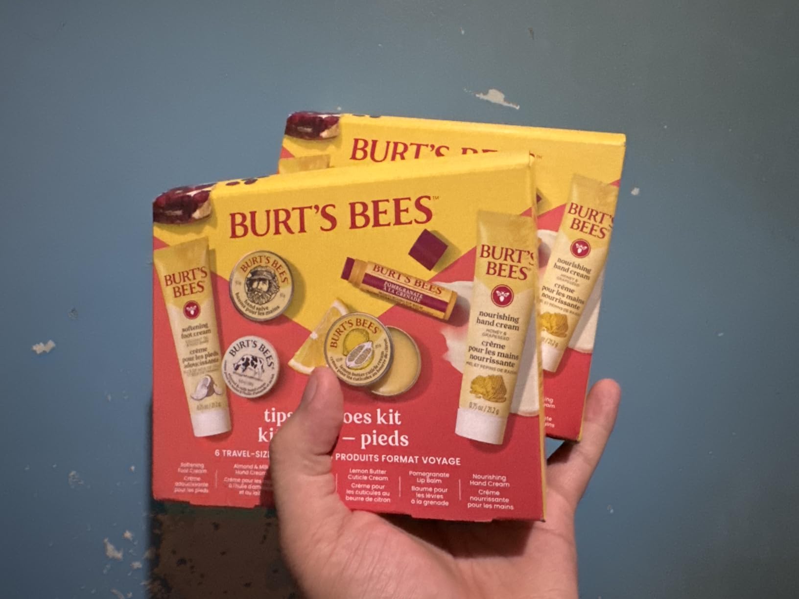 Burt's Bees Tips and Toes Kit Gift Set, 6 Travel Size Products | Pomegranate Moisturizing Lip Balm, 2 Hand Creams, Foot Cream, Cuticle Cream, and Hand Salve, Skin Care Essentials customer photo 1
