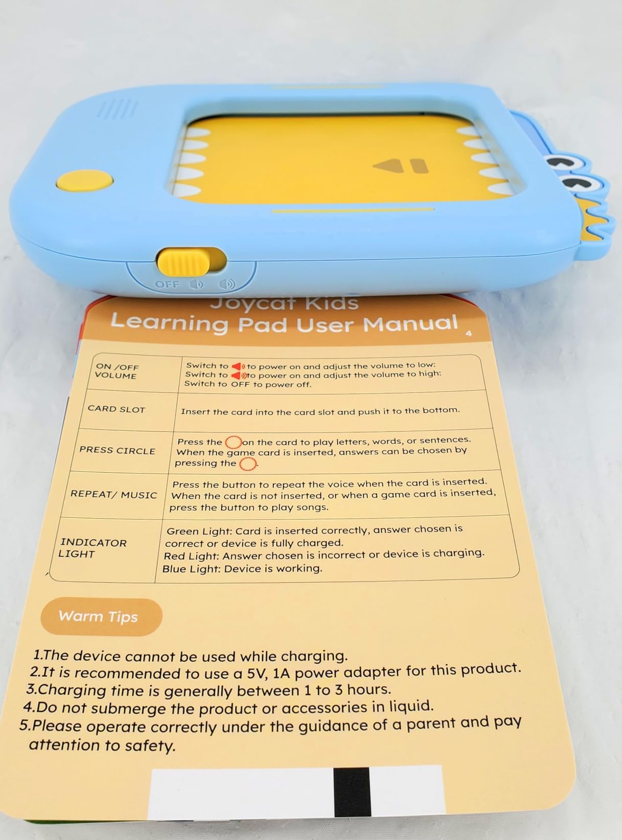 JoyCat Kids Learning Tablet, 156-Page Talking Phonics Flash Cards | 40+ Themes, 600+ Words, 100+ Interactive Games, Learn to Read, Screen-Free Preschool Learning Toys Gifts for 2-6 Year Old customer photo 2