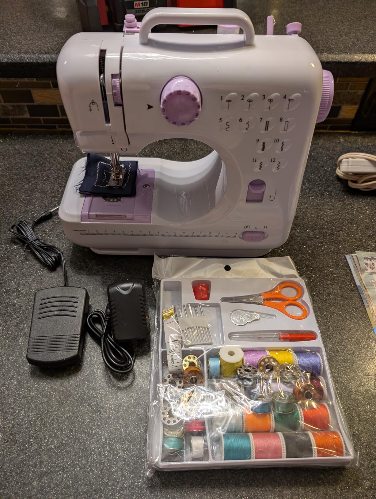 Mini Sewing Machine for Beginners, Portable Sewing Machine with 12 Stitches customer photo 1