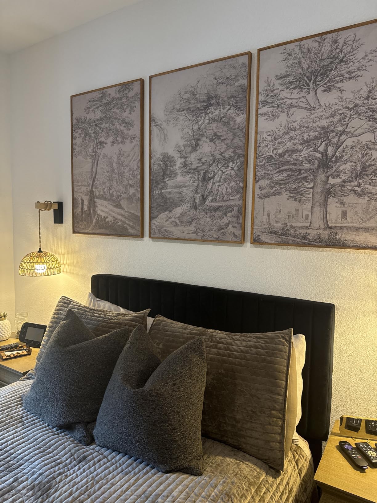 Anyzal Large Farmhouse Flower Framed Wall Art 16x24 Inch Coastal Wildflower Canvas Wall Decor Modern Landscape Painting for Living Room Bedroom Dining Room Set of 3 customer photo 1