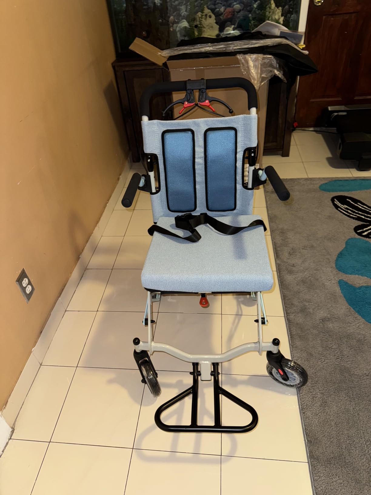 Reclining Wheelchair for Adults, 5-In-1 Fold Transport Wheelchairs for Seniors, Swing-Away Elevating Leg Rests and Flip-Back Arms, with High Back & Removable Headrest, 18.5