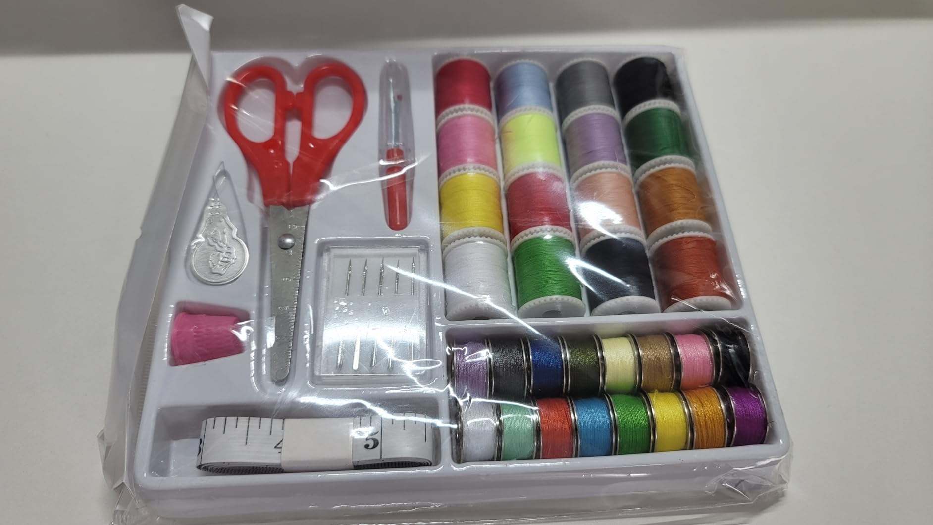 Sewing Machine for Beginners, Portable Mini Small Sewing Machine with 50 Pcs Fabric and 32 Pcs Sewing Threads Kit, 12 Built-in Stitches 2 Speed with Foot Pedal customer photo 2