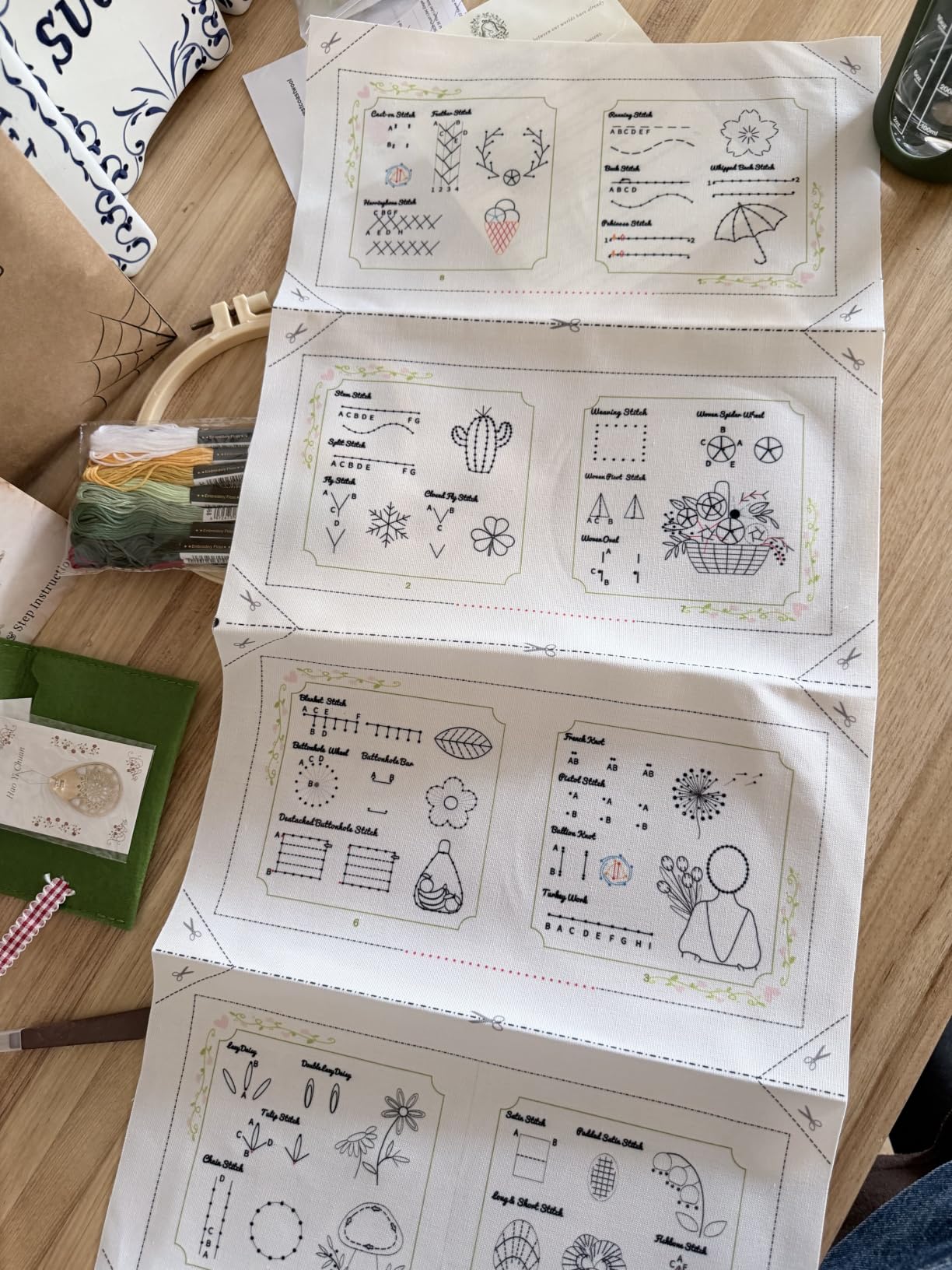 TenDawn Embroidery Stitch Book Kit for Beginners, 32 Essential Stitches customer photo 2