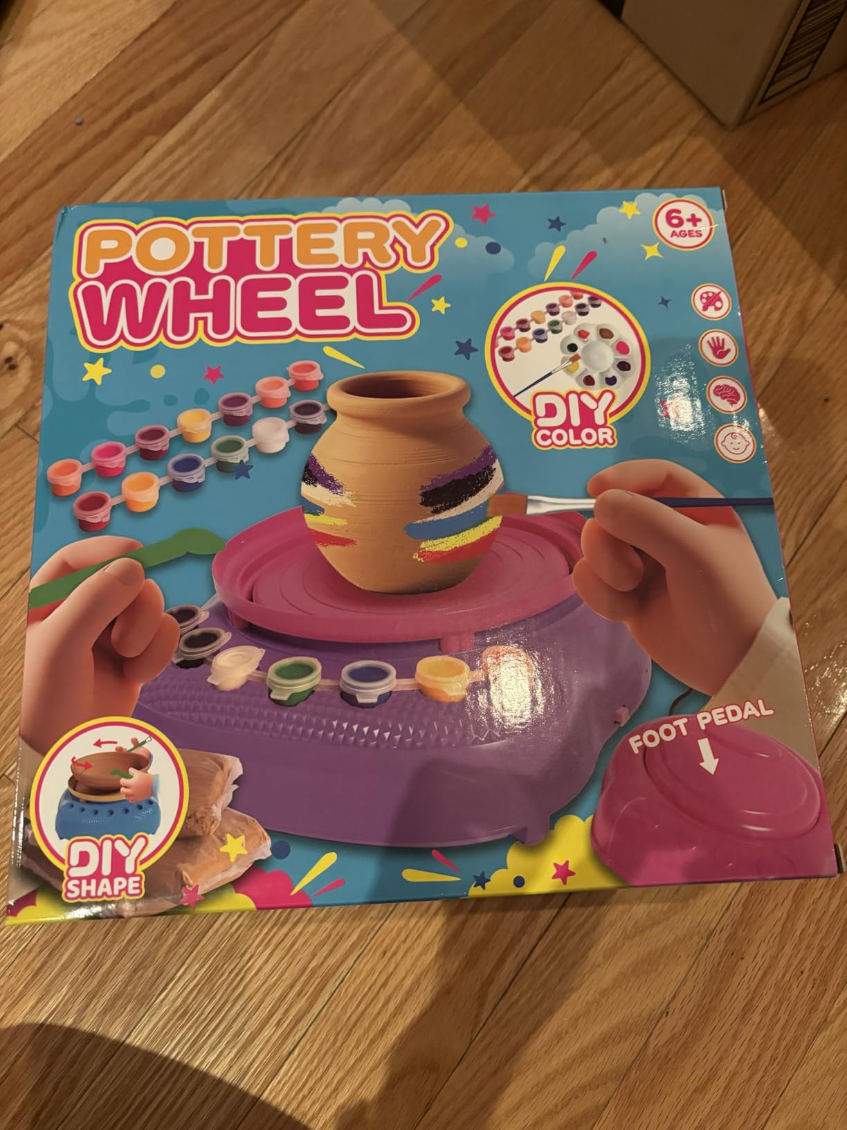 Pottery Wheel for Kids with Air Dry Clay Kit, 12 Paints & Tools, Ages 6-12 customer photo 2