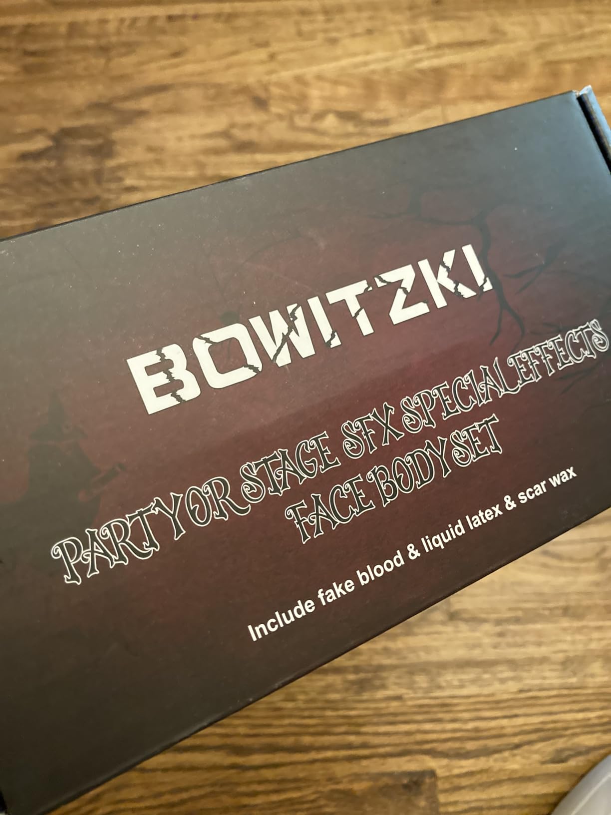 Bowitzki Halloween Makeup Set Special Effects Kit Cream Face Paint Water Based Liquid Latex Fake Blood Brush Sponges Body Painting SFX Zombie Vampire Monster Christmas Party (With Scar Wax) customer photo 2