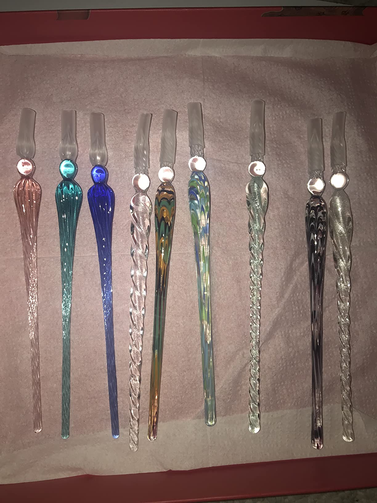 9 Pieces Glass Dip Pen Handmade Signature Pen, Popular Style, Bright Color customer photo 1