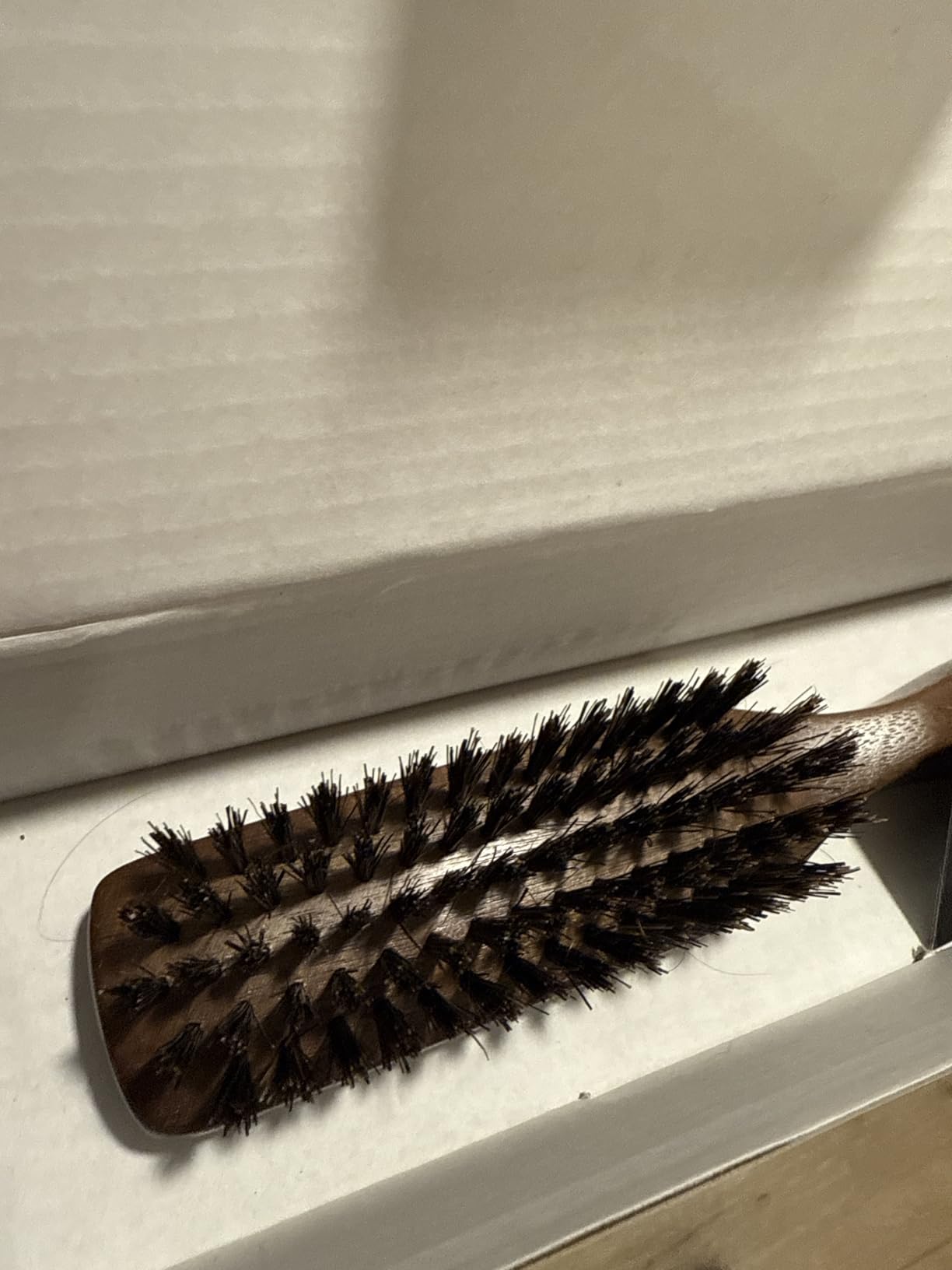 GAINWELL Mens Hair Brush Beard Comb Set, Slick Back Boar Bristle Hair Brush with Stiff Bristles for Thick Hair, Natural Black Walnut Gold Sandalwood Handle, Beard Mustache Brushes Comb Kit customer photo 2