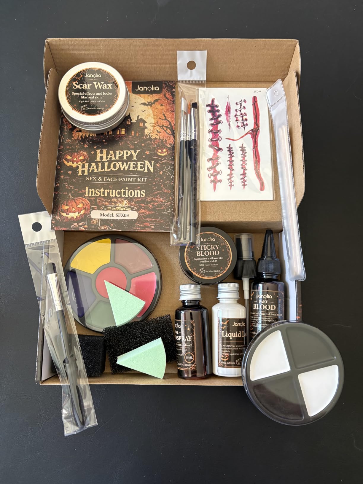 Halloween SFX Makeup Kit, Washable Fake Blood Kit for Special Effects customer photo 2