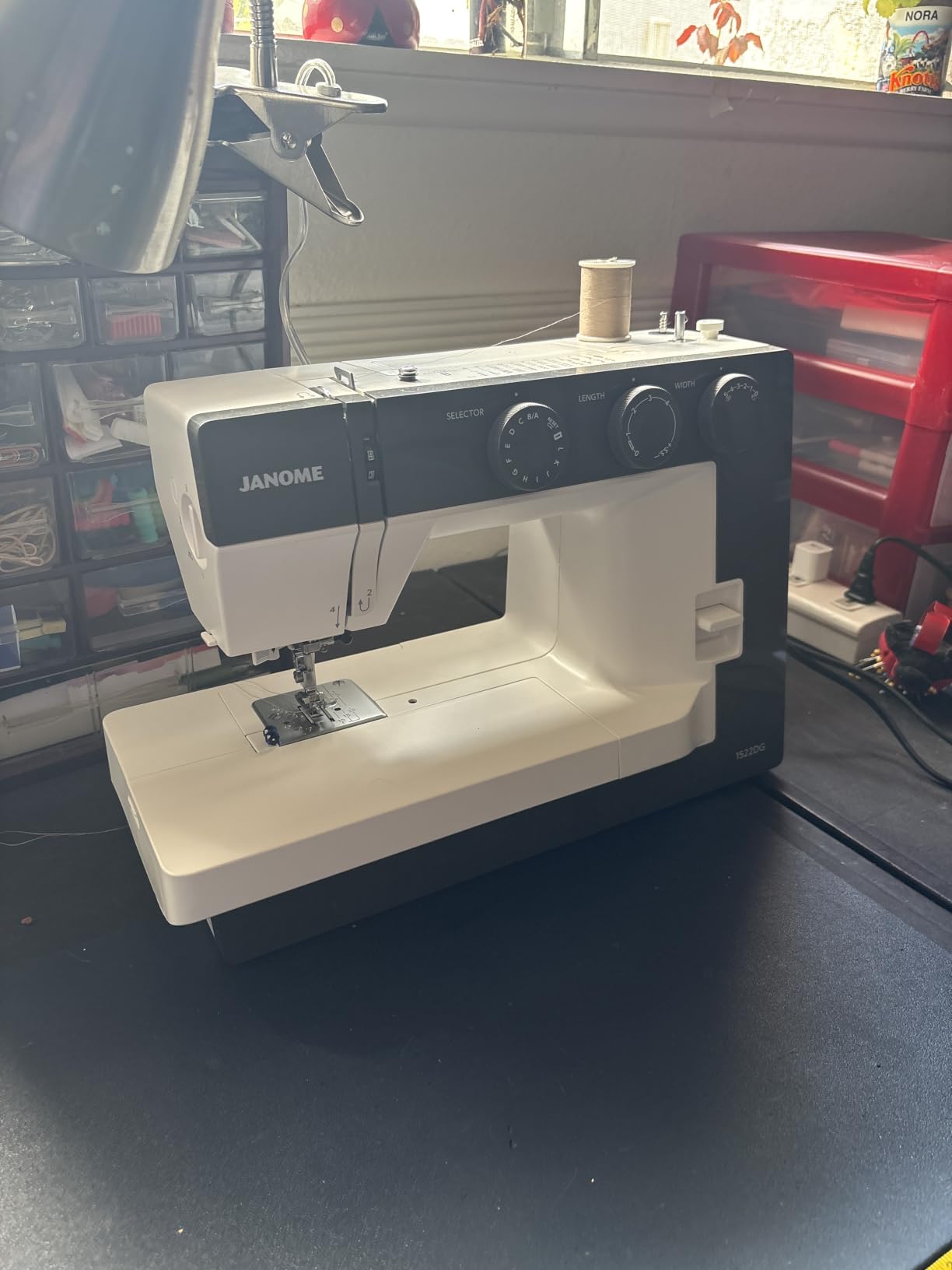 Janome 1522-BG Mechanical Sewing Machine - Aesthetic Blue-Grey Sewing Machine for Beginners, 22 Built in Stitches, 1 Step Buttonhole, Heavy Duty Metal Frame, Built in Needle Threader for Easy Use customer photo 2
