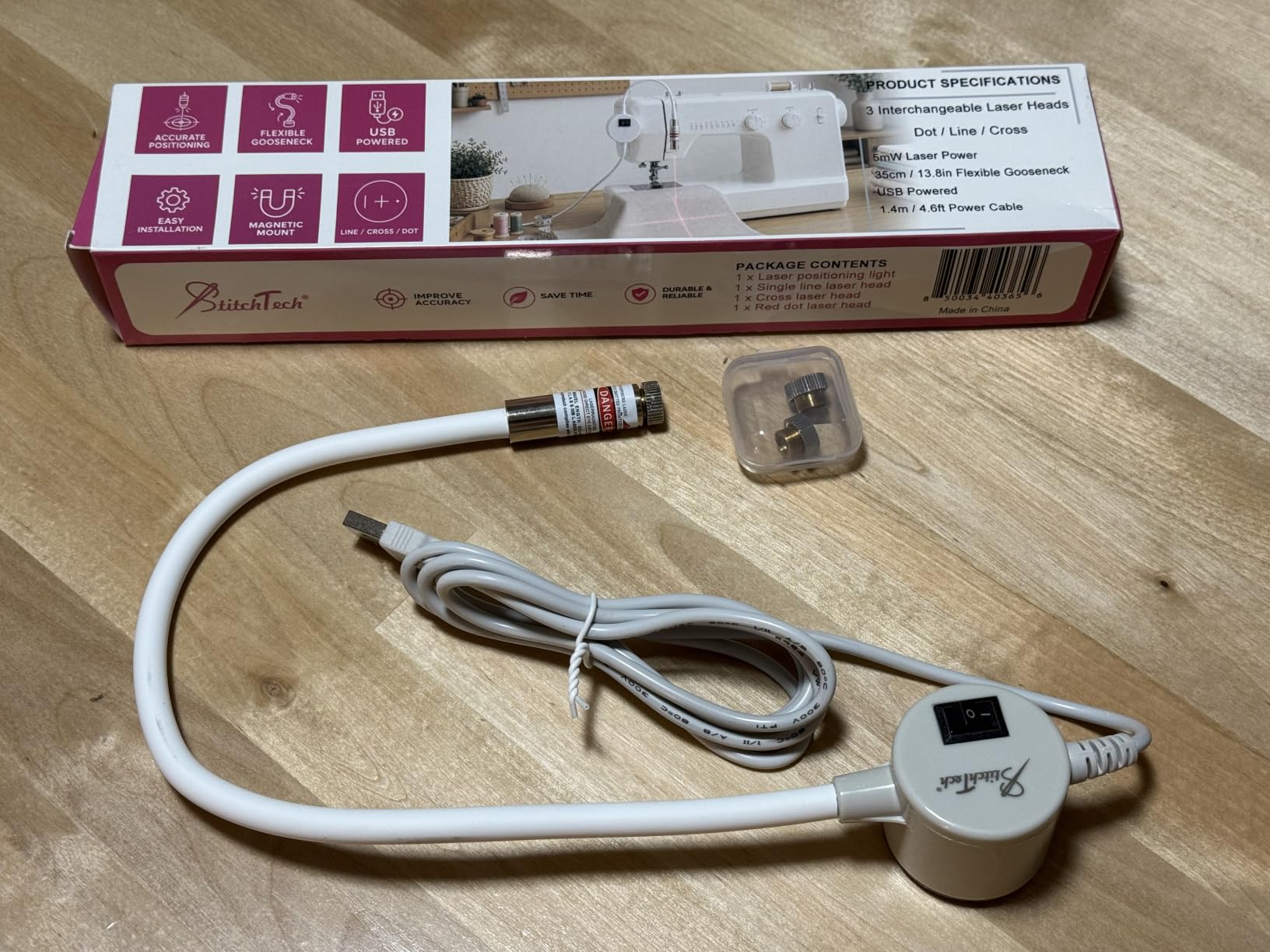 StitchTech 3-in-1 Magnetic Laser Positioning Light for Sewing and Quilting customer photo 2