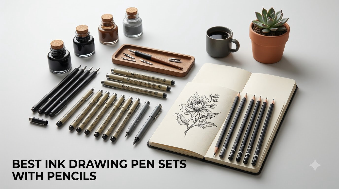 best ink drawing pen sets with pencils